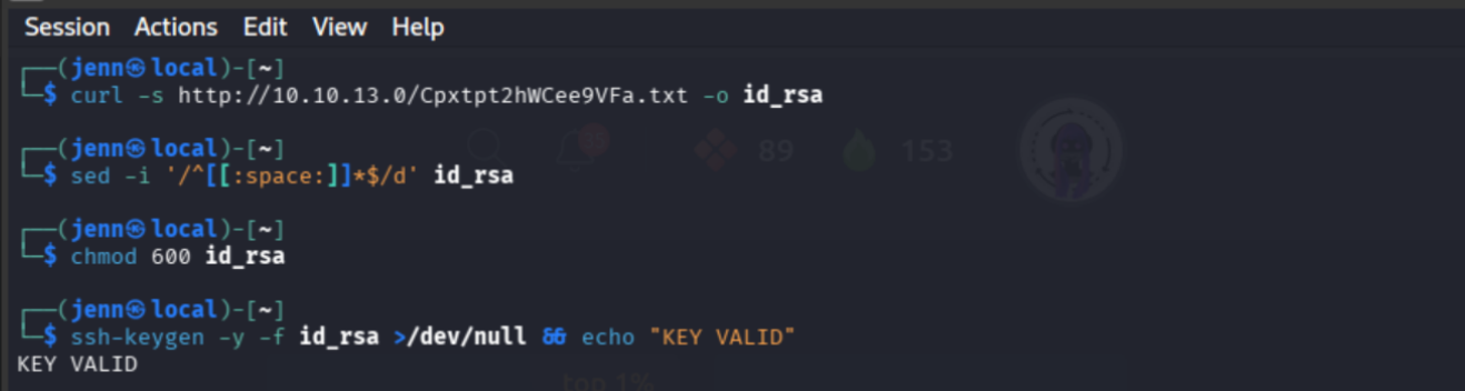 ssh-keygen -y -f id_rsa returning KEY VALID after blank-line cleanup